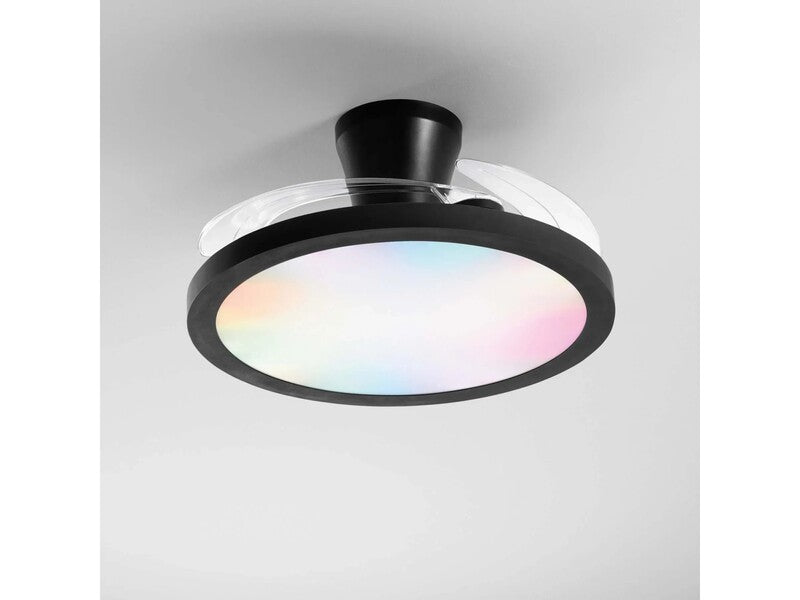 [gebraucht] B-ware Intec Plafoniera Ventilator Cct Dimmbar Rgb Condor 46w 4050lm 24x49cm Schwarz