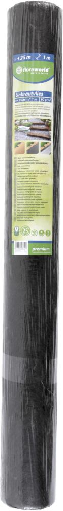 FP - floraworld Unkrautvlies 1x25m 90g/qm dunkelgrau, Rolle
