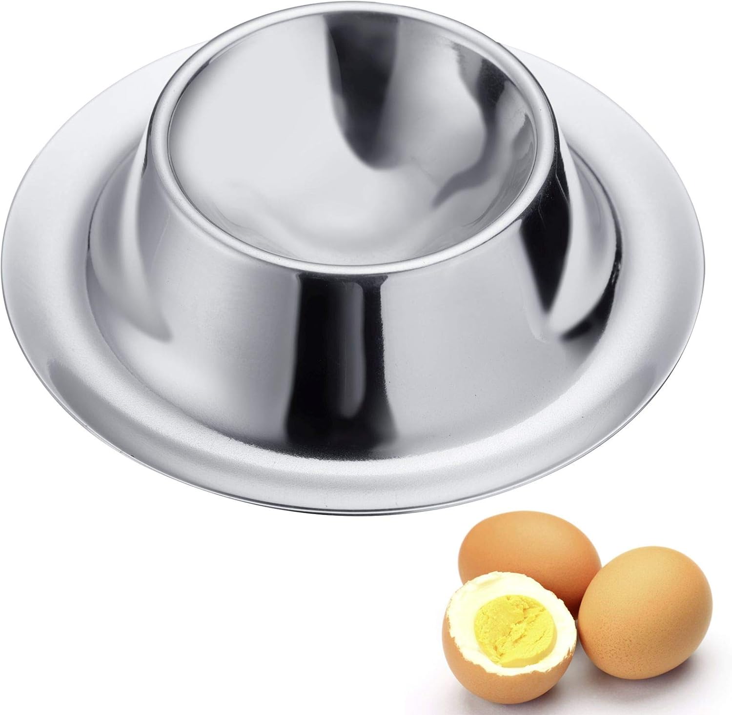 Eierbecher, Rund, Stapelbar, Ø 8,5 Cm, Edelstahl, Silber