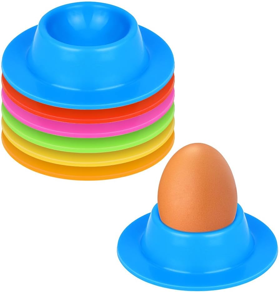 Eierbecher, 6er-set Bunte Silikon-eierbecher, Halter Für Weichgekochte Eier, Tragbarer Runder Eierbecherhalter, Abwaschbar, Stapelbar, Eierbecher Fürs Frühstück