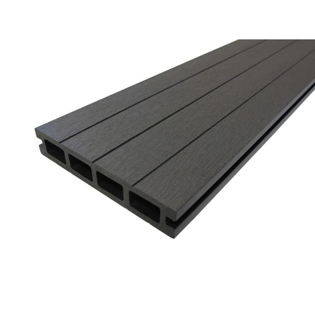 Qualita WPC Terrassendiele Hohlkammer Grau-Anthrazit 360x14x2,5 cm