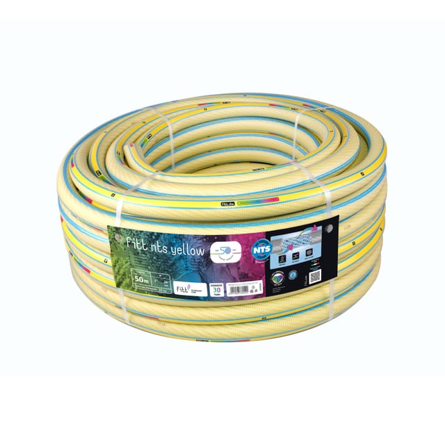 Fitt - nts yellow 1' (25mm) 50m - Robuster und flexibler Gartenschlauch in gelber Farbe für eine intensive Nutzung, mit exklusiven Technologien
