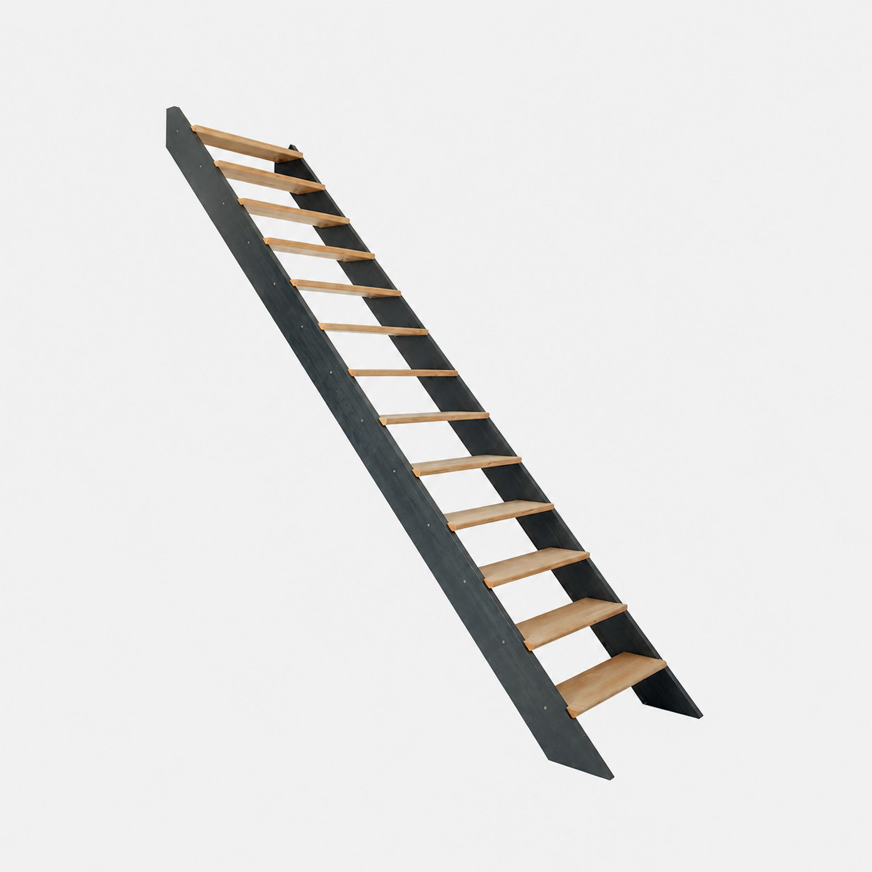 Spark - Gerade Treppe Mit Integrierten Leds, Anthrazitgrau
