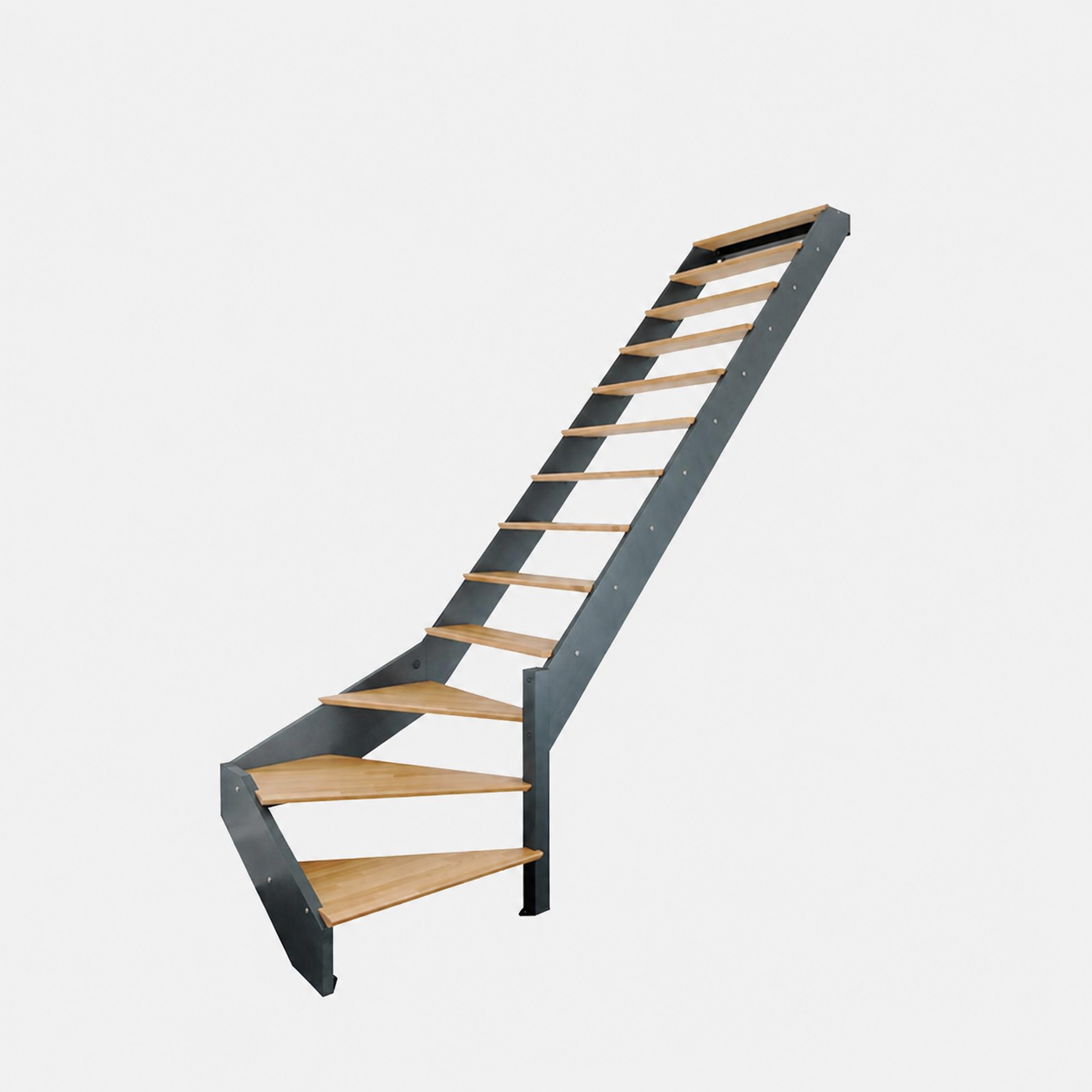 Spark - Treppe Anthrazitgrau Rechts Gewendelt