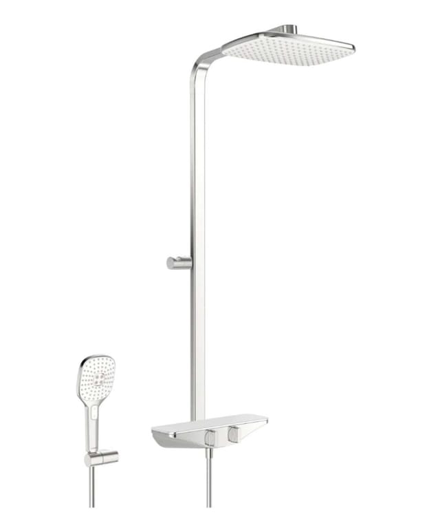 Emotion - Thermostat-Duschset, 36x22 cm, weiß / chrom 5865017182 - Hansa