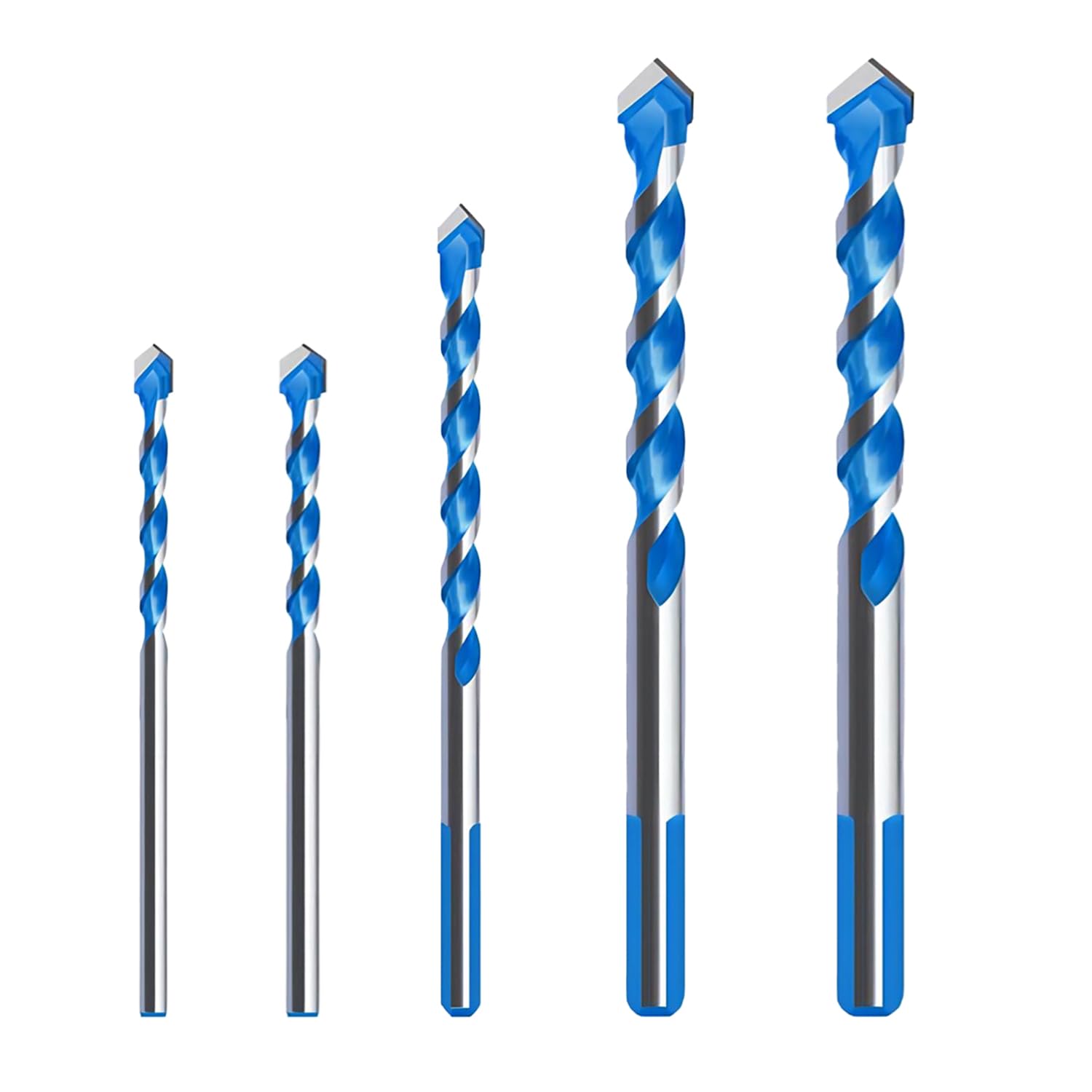 5-teiliges Dreieckbohrer-set, Ø 3 Mm/4 Mm/6 Mm/8 Mm/10 Mm, Für Marmor, Keramik, Holz, Beton Und Glasfliesen Und Bohrer