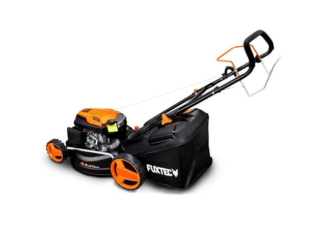 Fuxtec - 4in1 Benzin Rasenmäher FX-RM4646 – 3,5PS/2,6kW 46cm Schnittbreite & 7-stufige Höhenverstellung 25mm-75mm 4-Takt Mäher mit Hinterradantrieb