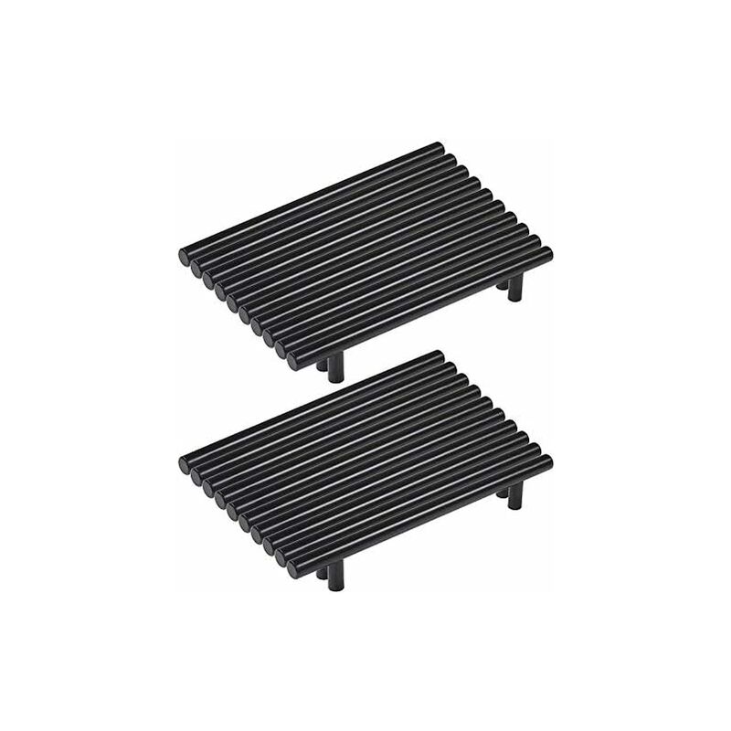 Set Mit 20 Schwarzen Edelstahl-möbelgriffen – 160 Mm Lochabstand – Ø 12 Mm – Für Schubladen Und Schränke – Schrauben Inklusive