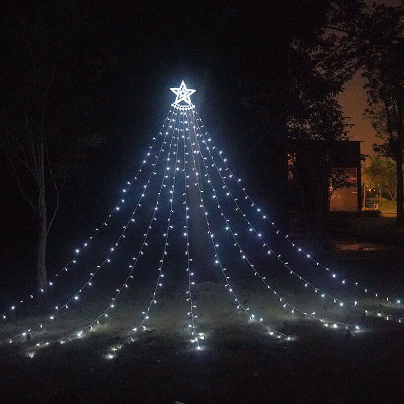 350 Led-weihnachtslichterkette – 93,5 M Mit 32 Cm Stern – 9 Beleuchtungsmodi – Ip55 Wasserdicht Für Den Innen- Und Außenbereich