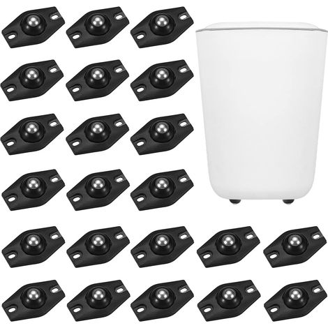 – Set Mit 22 Selbstklebenden Miniaturrollen – Tragkraft: 15 Kg – Material: Abs – Einfache Befestigung An Möbeln Und Aufbewahrungsboxen
