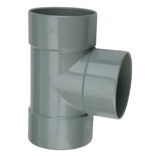 Wavin T-Stück Fuß von Biche PVC doppelt Weiblich 87°30 grau 125 mm