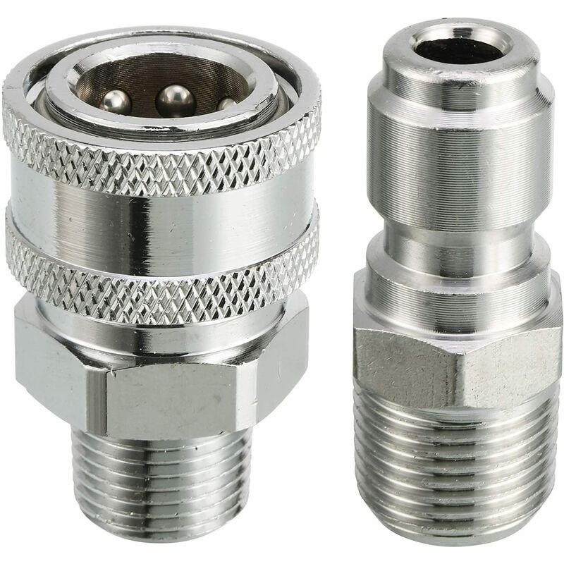 Schnellkupplungs-adapterset Für Hochdruckreiniger – 9,5-mm-außengewinde – 5000 Psi Druck – Robustes Messing Für Schnelle Verbindung