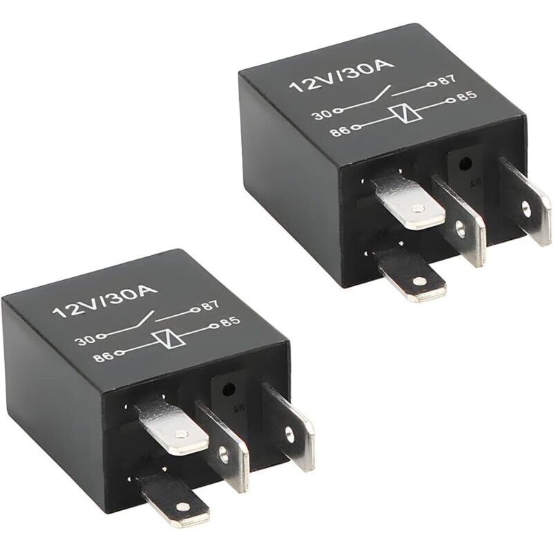 2 Stück 12v 4-pin 30 Amp Kfz-relais, 4-pin Spdt Mehrzweck-hochleistungs-standardrelais, Schützrelais-leistungsschalter, Kfz-schalter Und Anlasser