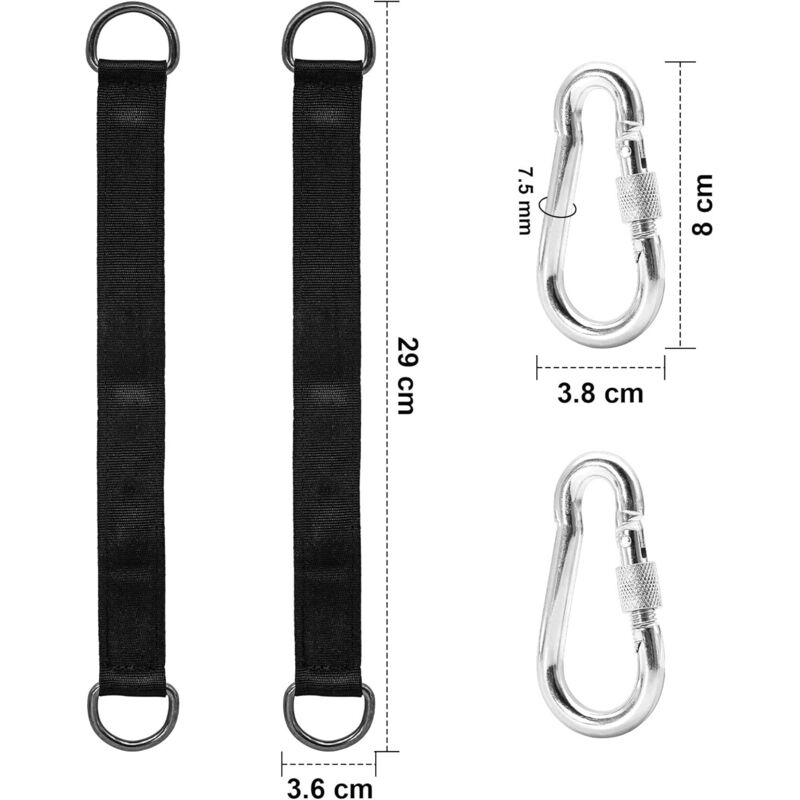 Set Mit 2 Hängemattenbefestigungen, Schaukelgurt, Schaukel, Tragbares Nylon-schaukelset, Reißfester Aufhängegurt