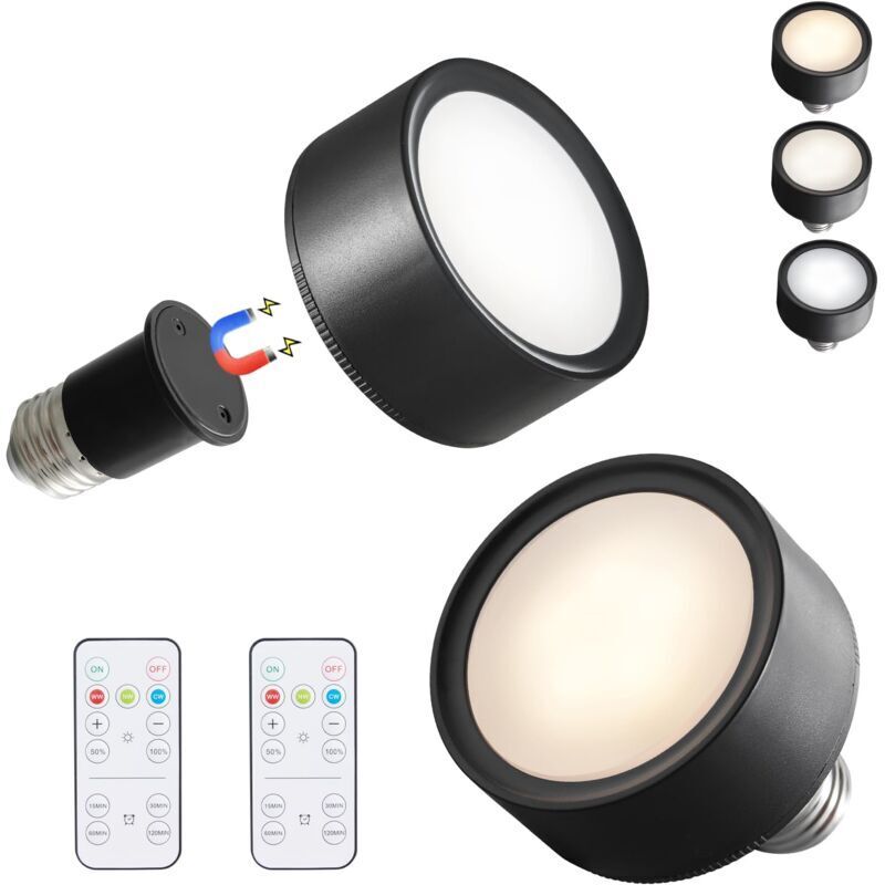 Set Aus 2 Batteriebetriebenen Led-wandleuchten Für Den Innenbereich, E27-fassung, Fernbedienung Und Touch-steuerung Mit E27-fassung Und Eisenbefestigung Für Wohnzimmer, Schlafzimmer, Treppenhaus, Flur