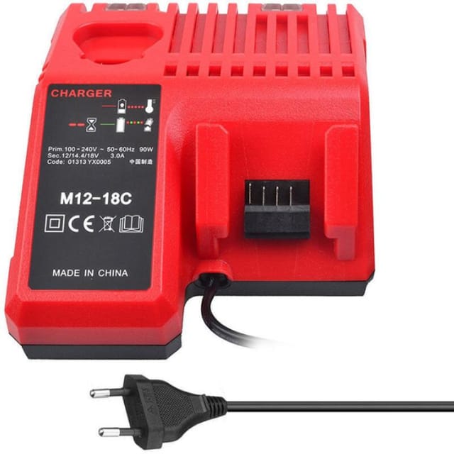 Ersetzen Sie das Mivoch Milwauk M12-18-Ladegerät 12V-18V 3A Schnellladegerät für Lithiumbatterien mit doppelter Ladung