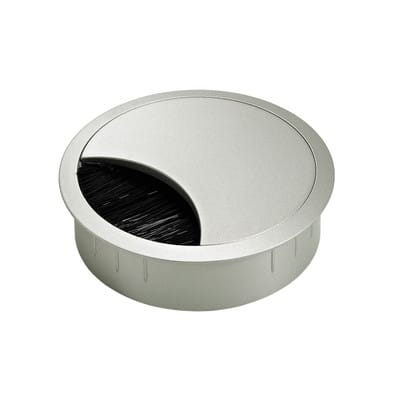 Kabeldurchlass mit Bürste, ø 60 mm, Metall, Alu-Finish