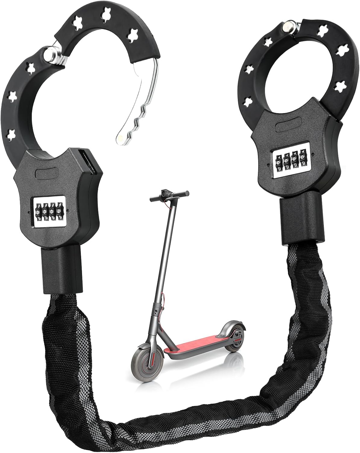 E Scooter Schloss Mit Zahlencode, Zahlenschloss Für E Scooter 6mm-kettenglied Handschellenschloss, 93cm Hochsicherheits-schlösser, Für E Scooter/fahrräder/e-bike/motorrad
