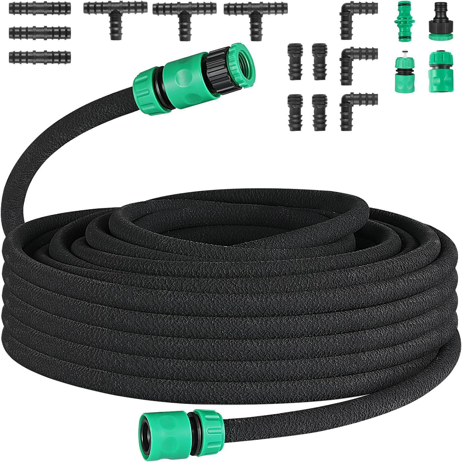 30m Tropfschlauch Set, Garten Tropfschläuche, Perlschlauch Für Tropfbewässerung, Bewässerungsschlauch Mit 2 Stück Tropfschlauch T-stück Für Gemüsebeet, Gartenbeete, Rasen, Bäume