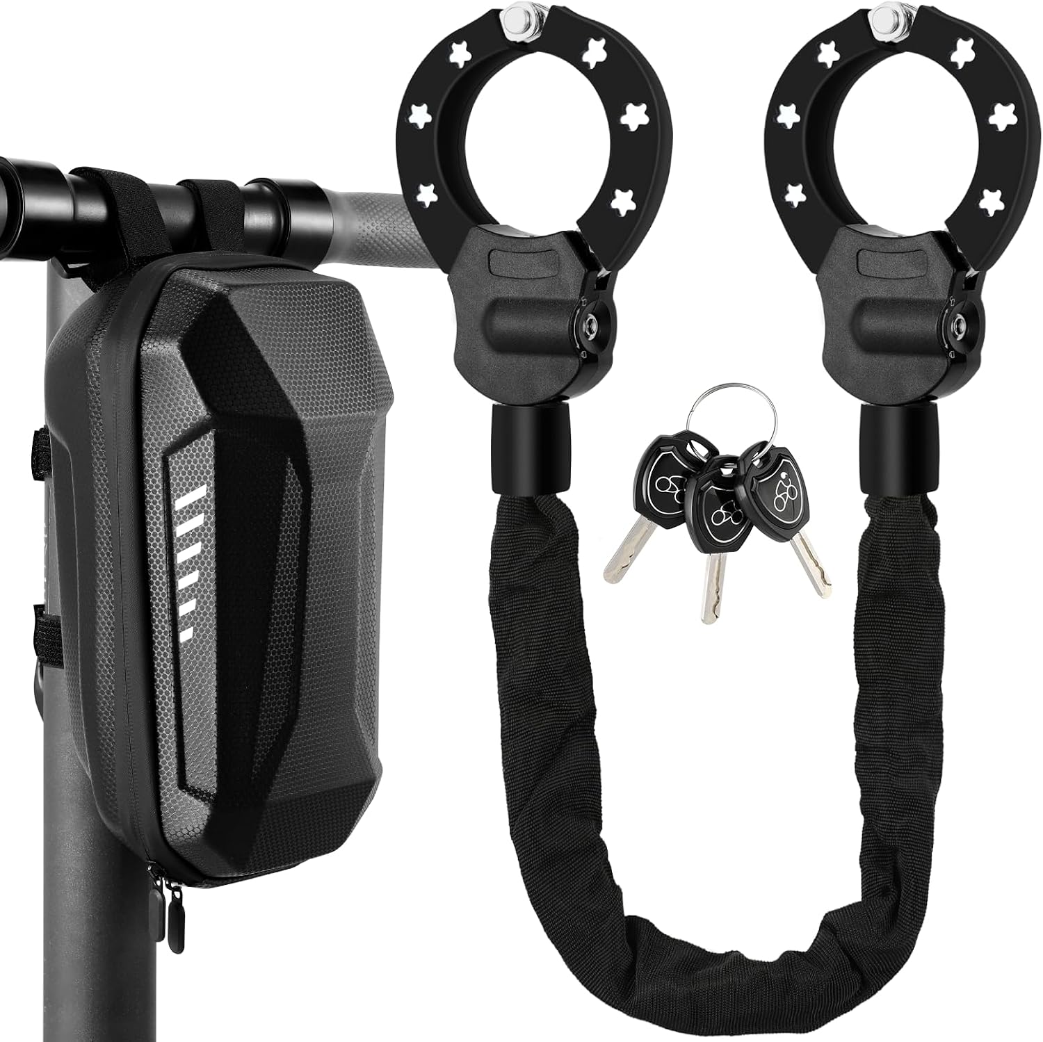 E Scooter Schloss 6mm, 93cm Hochsicherheits-schlösser handschellenschloss, Fahrradschlossmit Schlüssel, Mit 3l Wasserdichte Tasch, Für E Scooter/fahrräder/e-bike/motorrad