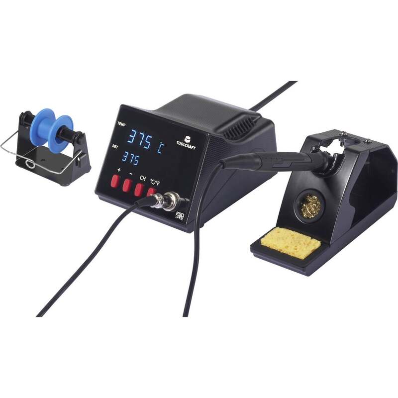 [neuwertig] B-ware Toolcraft Lötstation Lötkolben Esd 70w 480°c Digital Heizgerät Inkl. Lötspitze
