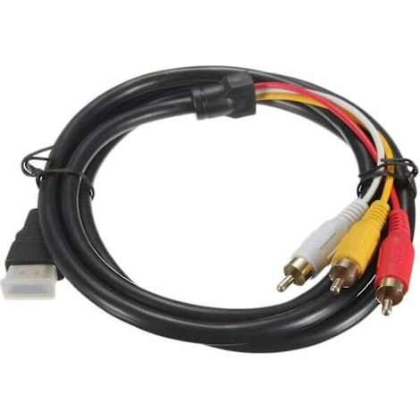 Hdmi-auf-cinch-kabel, Hdmi-stecker Auf 3 Cinch-stecker, Av-kabel, Audio-/video-komponentenkonverter-adapter, 1080p-kabel Für Hd-fernseher, Schwarz, 1,5 M