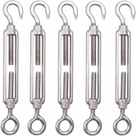 Cyslmuk – 5er-pack M6 Edelstahl-kabelspanner – Verstellbar, Edelstahl 304 – Korrosionsbeständig – Für Innen- Und Außeninstallationen