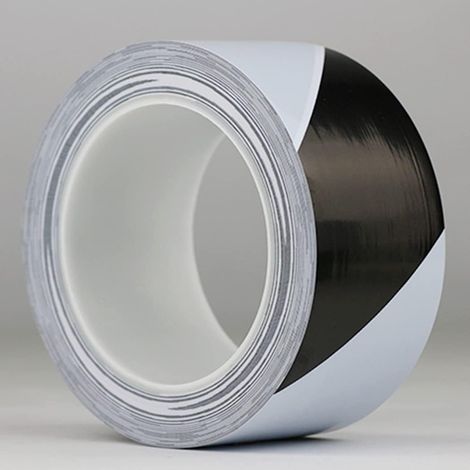 Gefahrenwarnband 48 Mm X 33 M, Universelles Klebeband Zur Kennzeichnung Und Warnung – Markierung Und Signalisierung Von Gefahrenbereichen (weiß Und Schwarz)