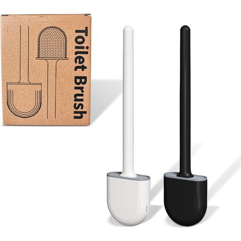 – Flexible Silikon-toilettenbürste – 2er-pack Mit Wandhalterung – Schnelltrocknend Und Effektiv Reinigend