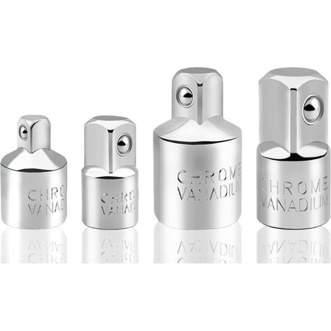 Satz Mit 4 Steckschlüsseladaptern 1/2" Auf 3/8", 3/8" Auf 1/4" – Chrom-vanadium-stahl – Korrosionsbeständig – Für Kfz-reparaturen