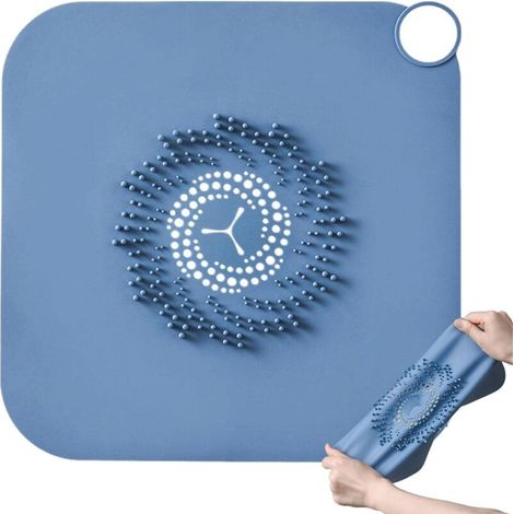 Blauer Silikon-duschablaufstopfen, Duschablauffilter, Silikon-ablaufabdeckung, Badezimmer-abflussschutz, 28 X 28 Cm