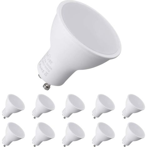 Gu10 Led-lampen, 7 W (entspricht 70 W Halogenlampe), 550 Ml, Warmweiß 3000 K, 120° Abstrahlwinkel, Led-spotlampen, 10er-pack [energieklasse A++] [energieklasse F]