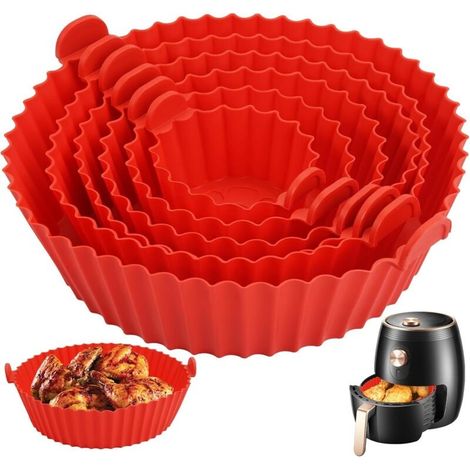 Silikonform Für Heißluftfritteusen – 6-teiliges Set – Hitzebeständig Von -40 °c Bis 230 °c – Ofen- Und Mikrowellengeeignet
