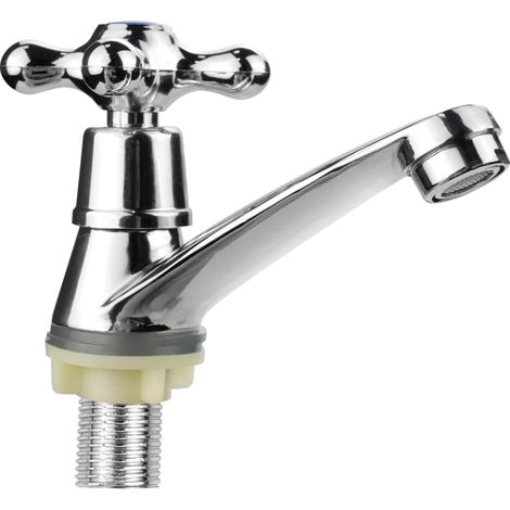 – Moderne Waschtischarmatur Mit Kreuzgriff – Zinklegierung – Keramikkern – Einfache, Bohrfreie Montage – Wassersparend