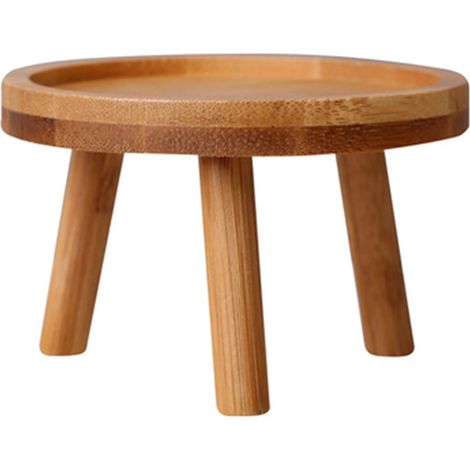 – Pflanztopfständer Aus Massivholz – Rundes Regal Für Drinnen Und Draußen – Maße: 8 X 8 X 7 Cm – Langlebige Gartendekoration