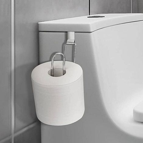 Lntyq Toilettenpapierhalter Aus Edelstahl Zur Befestigung Am Spülkasten Für Die Badezimmeraufbewahrung (silber)