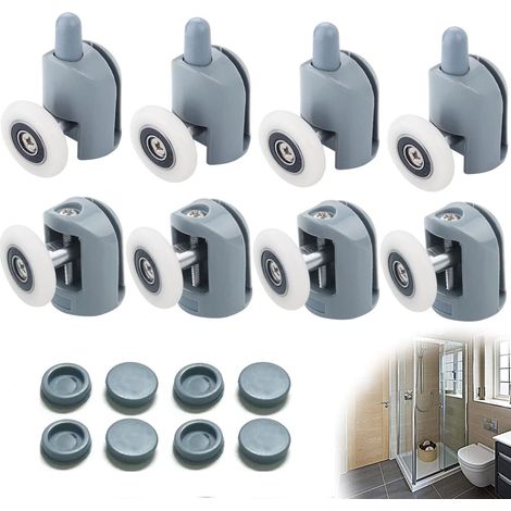 – 23-mm-duschkabinenrollen – 8er-set (4 Obere Und 4 Untere Rollen) – Material: Messing Und Abs – Einfache Montage