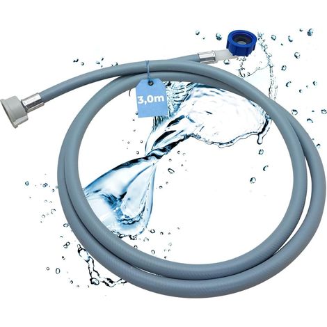 – 3,0 M Langer, Flexibler Wasserzulaufschlauch – 3/4"-winkel-/geradanschluss Mit Dichtung – Für Waschmaschinen Und Geschirrspüler