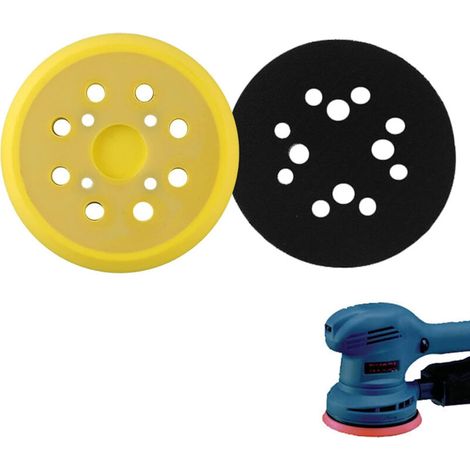 2 Stück 125-mm-schleifscheibe, Runde 8-loch-schleifscheiben Mit Pu-pad, Für Schleifmaschinen, Flexibler Schleifscheibenersatz (gelb)