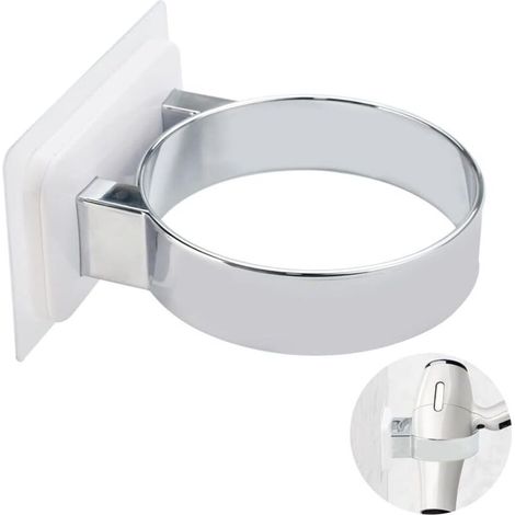 Lntyq Klebe-wandhalterung Für Haartrockner, 85 Mm, Kunststoff, Universell, Kein Bohren Erforderlich, Maximale Traglast 3 Kg, Zur Aufbewahrung Von Haartrocknern (weiß)