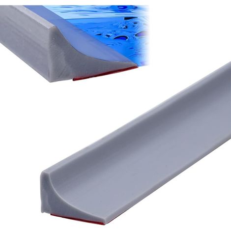 Cyslmuk – Faltbarer Duschwasserstauer (1,8 M) – Wasserrückhaltebarriere – Länge 2 M – Höhe 12 Mm – Breite 20 Mm – Grau
