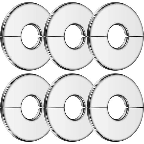 Lntyq 6-teiliges Edelstahl-heizkörperrohr-abdeckungsset, 34 Mm Silberne Wasserhahnrosette, Rohrabdeckung Für Sanitärinstallationen, Ventilabdeckung Für Duschen, Rohre, Wasserhähne, Heizkörper, Wasserl