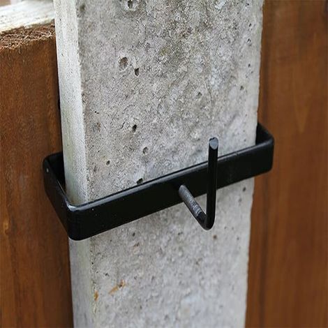 Lntyq – Betonpfostenclips Für Zaunpfosten – Verstellbare Stahlhalterung – Rostbeständig – Für 10,2 Cm Säulen