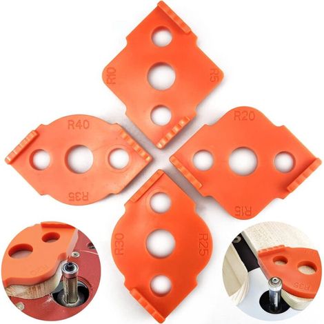 Lntyq – 4-teiliges Radius-frässchablonen-set – Winkelmesser R5 Bis R40 – Korrosionsbeständiges Abs-material – Für Präzise Holzbearbeitung