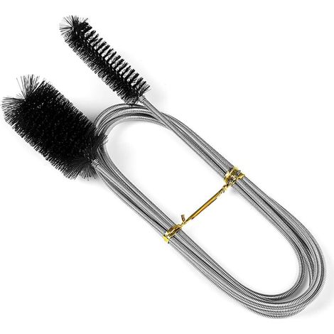 Lntyq Flexible Reinigungsbürste, Rohrbürste, Multifunktionale Doppelkopfbürste Aus Edelstahl Zur Reinigung Von Rohren Mit Engen Abflusslöchern, 155 Cm