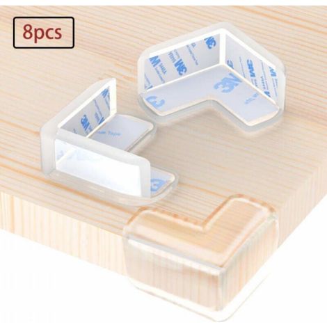 Set Mit 8 Transparenten Eckenschützern Mit Einem Leistungsstarken Antihaftgel, Ideal Für Kinder, Zum Schutz Vor Kopfverletzungen An Tischen, Möbeln Und Scharfen Ecken.