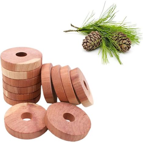 Lntyq 10 Zedernholzringe, Zedernholz, Mottenabweisendes Zedernholz, Mottenabweisendes Zedernholz, Mottenabweisende Kleidung, Für Kleiderschränke, Schubladen