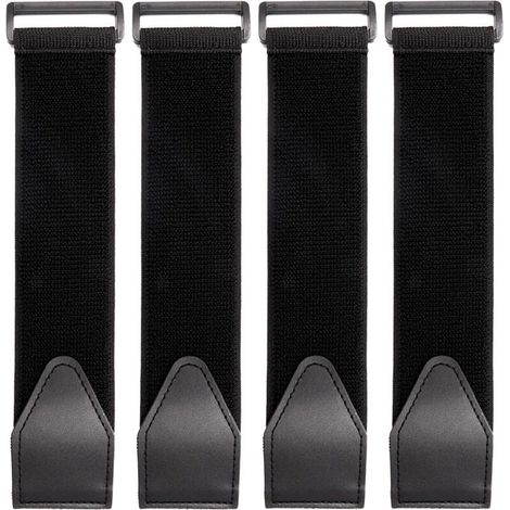 Lntyq Set Mit 4 Schwarzen Gummibändern Mit Umgekehrter Schnalle, Gurten, Gepäckgurten, Verschiedenen Befestigungsgurten, Geeignet Für Yogamatten, Schläuche, Gepäck
