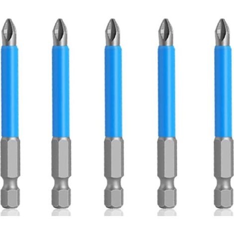 Lntyq 5-teiliges Ph2-schraubendreherbit-set, 65 Mm, 6,35 Mm Sechskantschaft, Rutschfeste Phillips-bits Für Elektrische Handschraubendreher