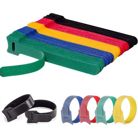 Lntyq 100 Stück Kabelbinder, 150 Mm X 12 Mm, Wiederverwendbare, Verstellbare Und Abnehmbare Kabelbinder, Für Kabelmanagement, Zur Befestigung Von Kabeln, Pc-kabeln Und Elektrischen Leitungen